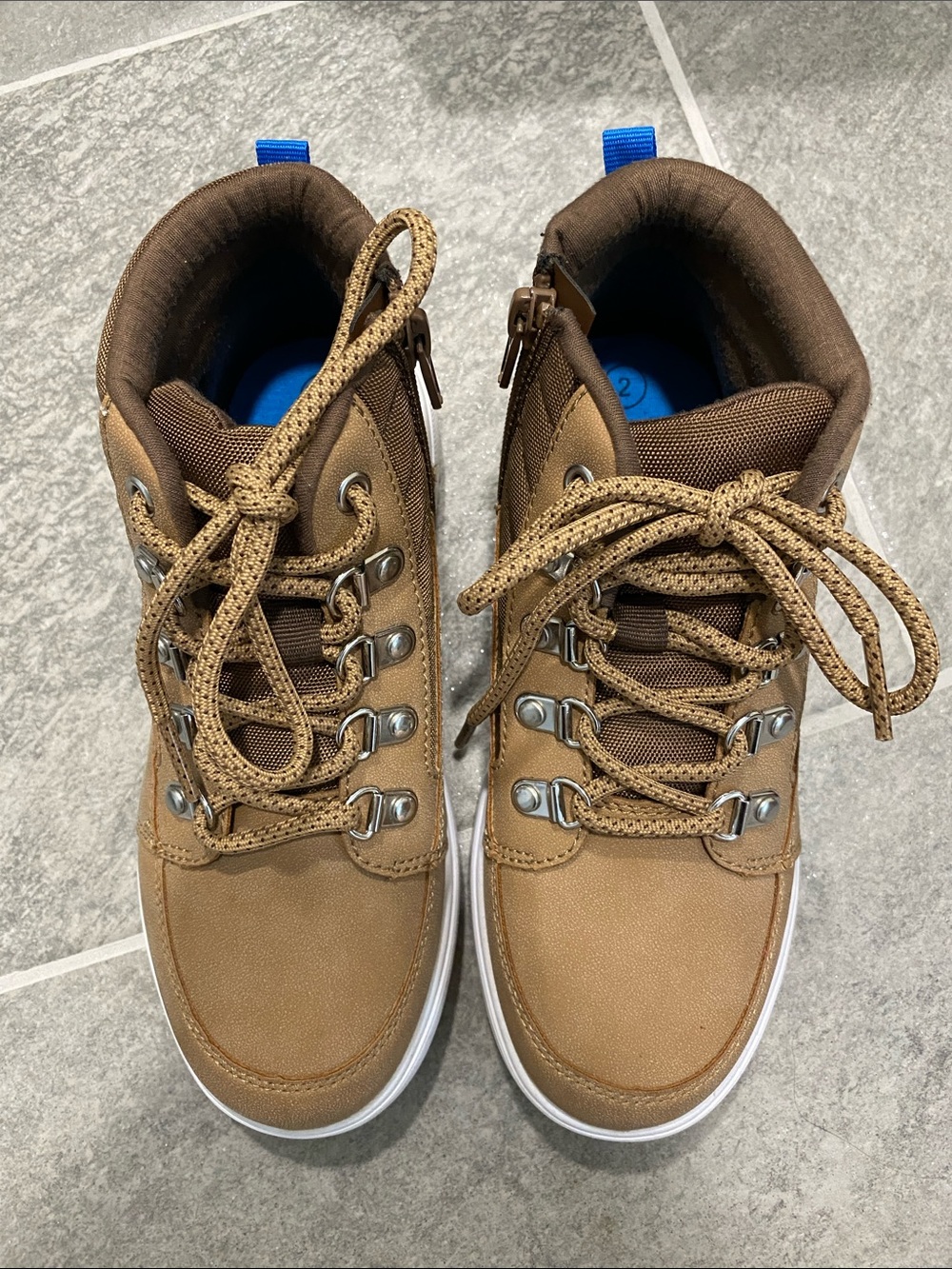 Cat & Jack Tan and Brown Kids Lace-Up Boots